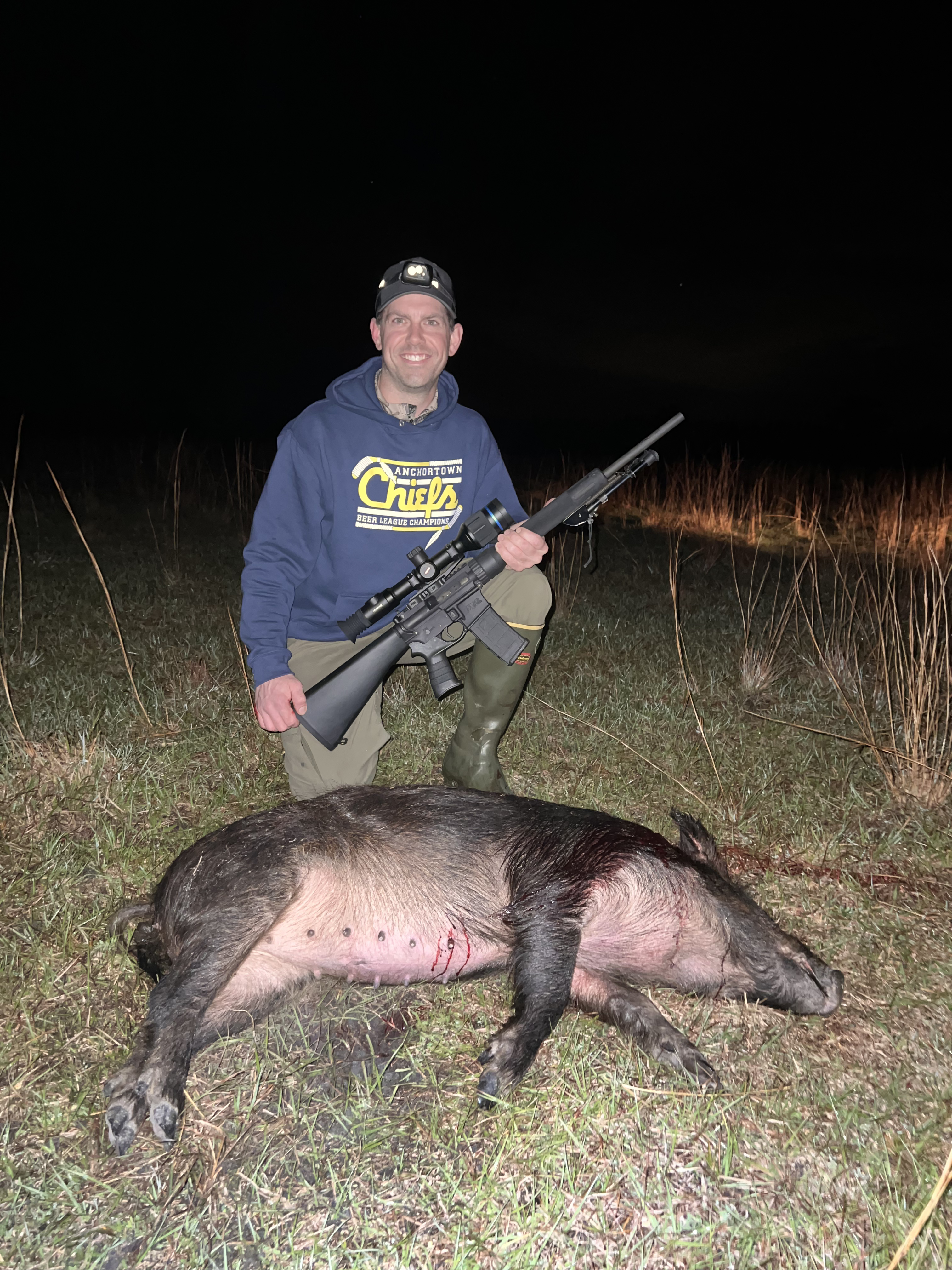 Thermal hog hunt central flroida with man