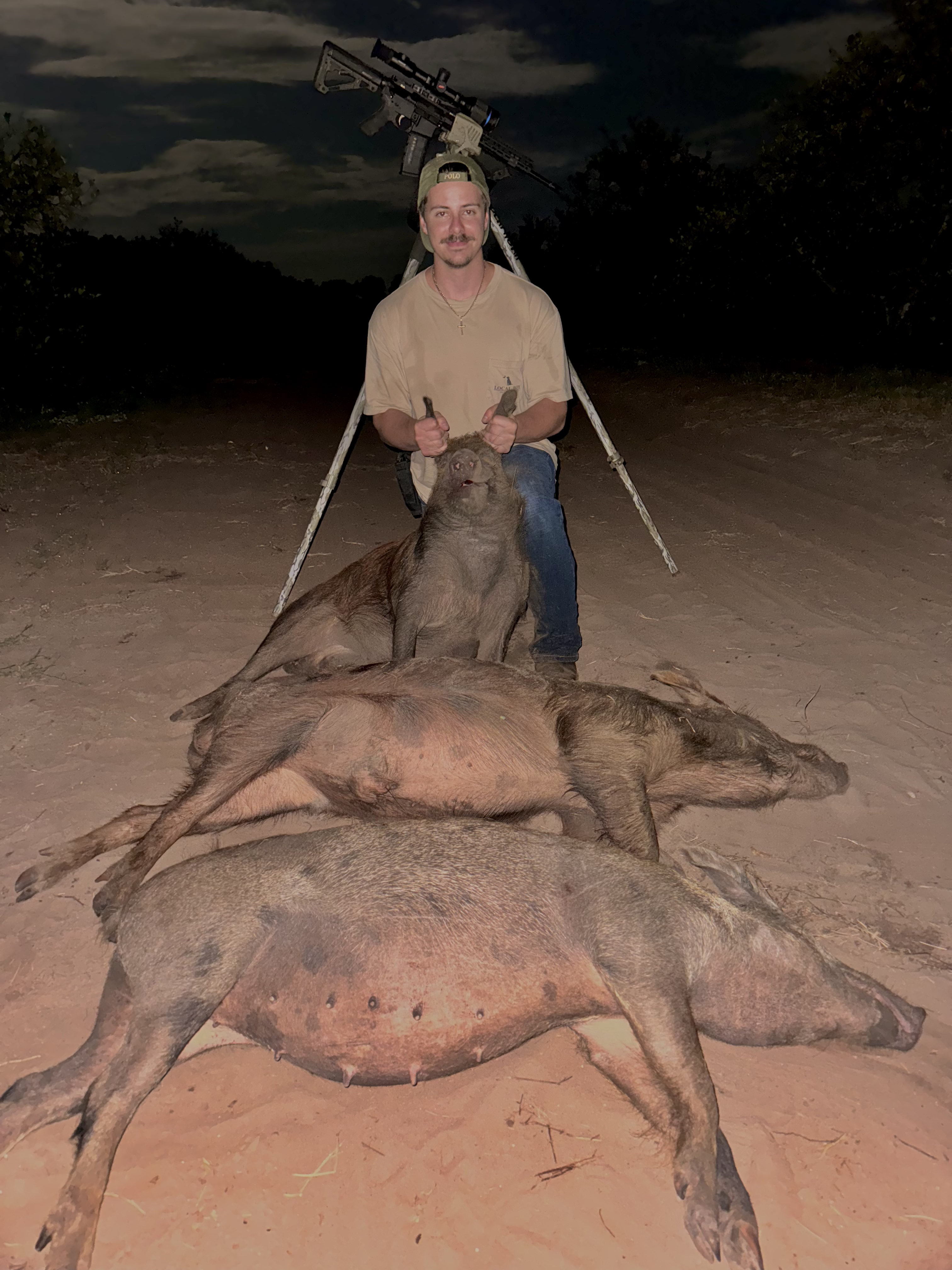 double hog kill thermal hunting with Southern Wildlife Outdoors in Central Florida